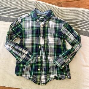 Carter’s Navy and Green Cotton Button Down Shirt